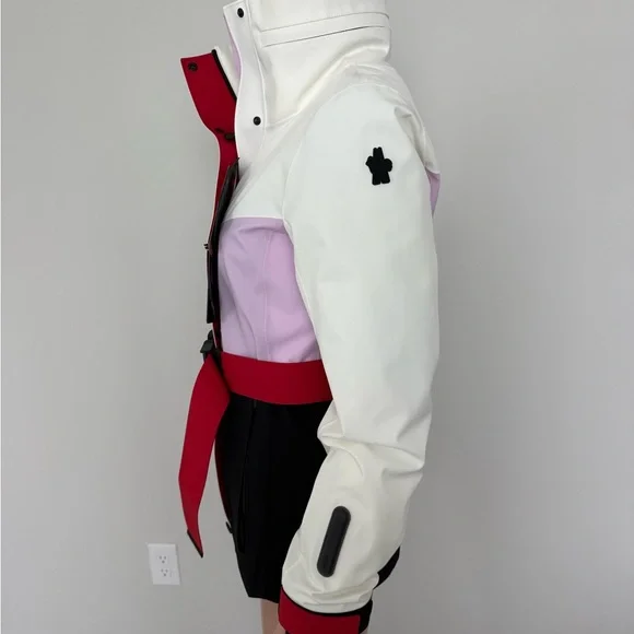 Moncler Grenoble Hainet Women's White, Pink, Black, and Red Ski Jacket